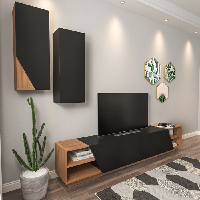 Hanah Home Zebra Negro y Teca
